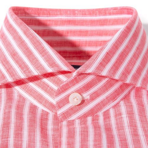 finamore napoli bonobo linen washed bengal stripe in red mens shirts axels vail 39925572600042