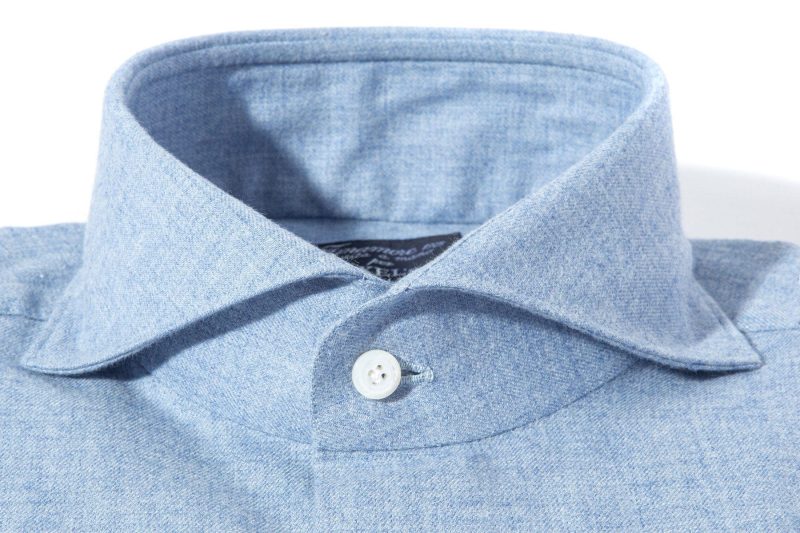 finamore napoli hemme cotton cashmere shirt in lt blue mens shirts axels vail 39543733387498