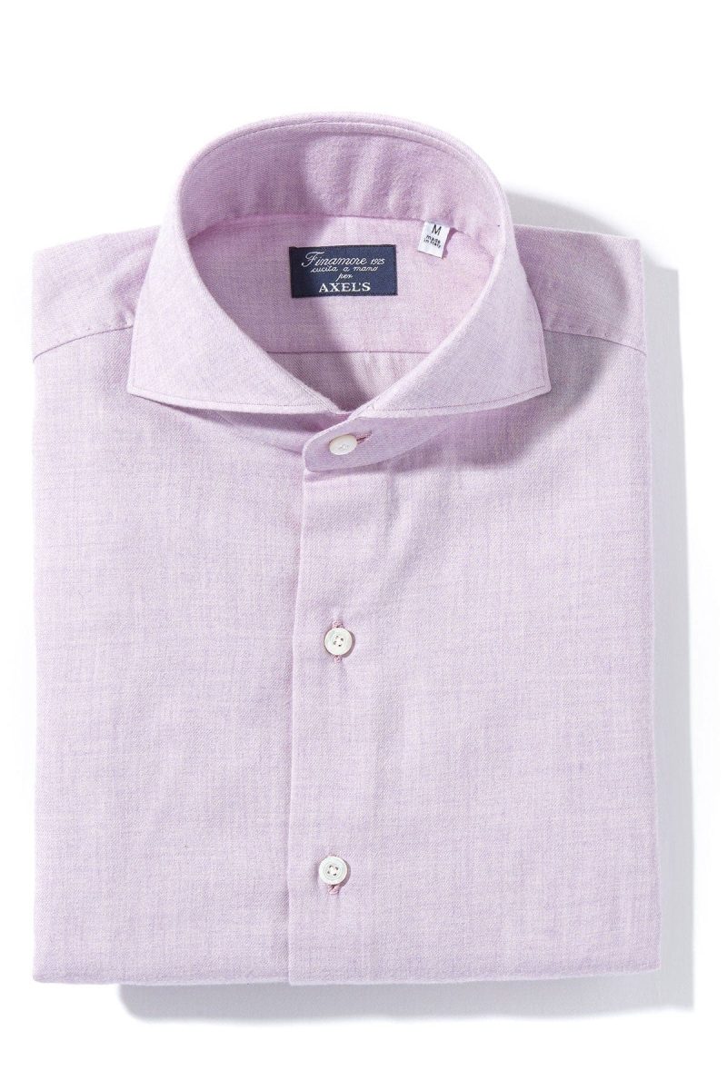 finamore napoli hemme cotton cashmere shirt in purple mens shirts axels vail 39543688495338