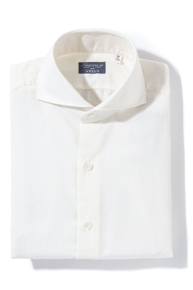 finamore napoli hemme cotton cashmere shirt in white mens shirts axels vail 39543684923626