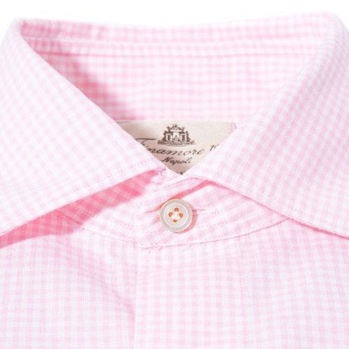 finamore napoli hexie cotton check in pink mens shirts axels vail 39391282856170