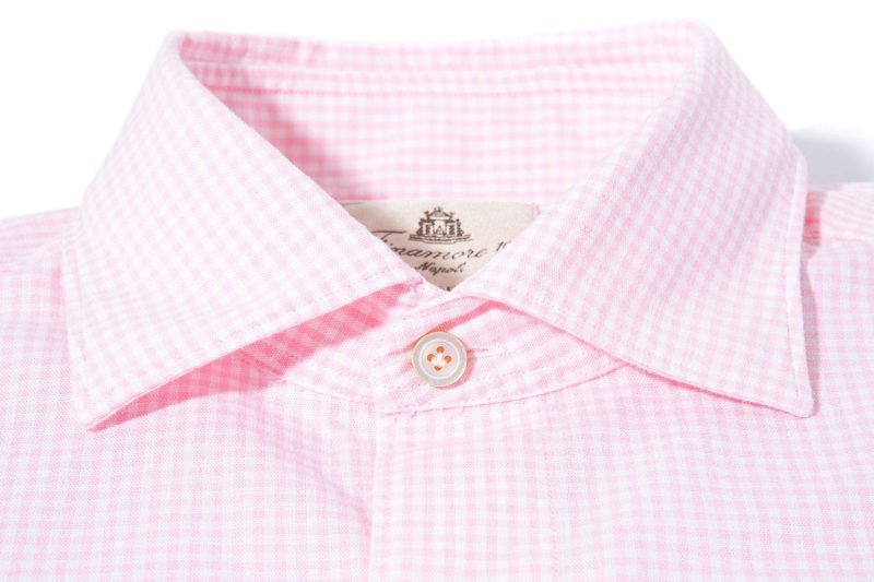 finamore napoli hexie cotton check in pink mens shirts axels vail 39391282856170