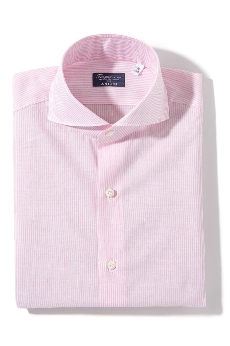 finamore napoli lutung cotton linen stripe in pink mens shirts axels vail 39925568635114