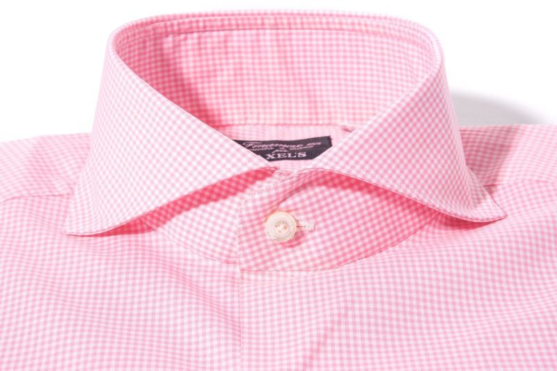 finamore napoli petzen small checked cotton shirt in pink mens shirts axels vail 38975056183530