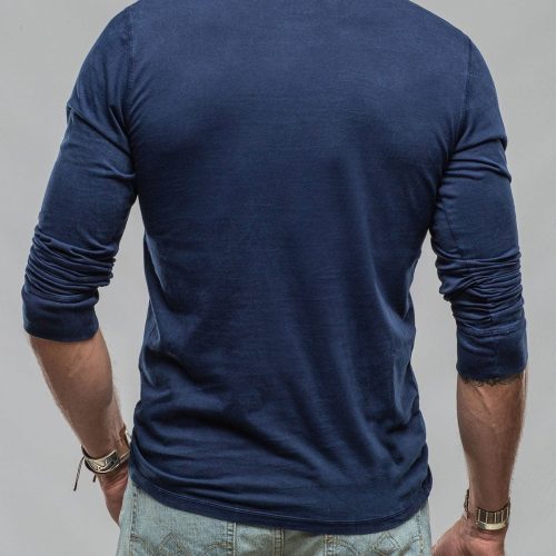 georg roth gr cotton ls henley in indigo mens shirts t shirts axels vail 37617685004522