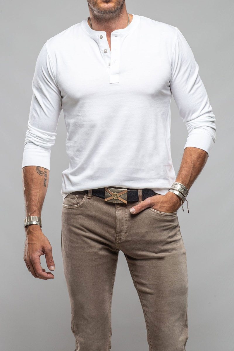 georg roth gr cotton ls henley in white mens shirts t shirts axels vail 37617587028202