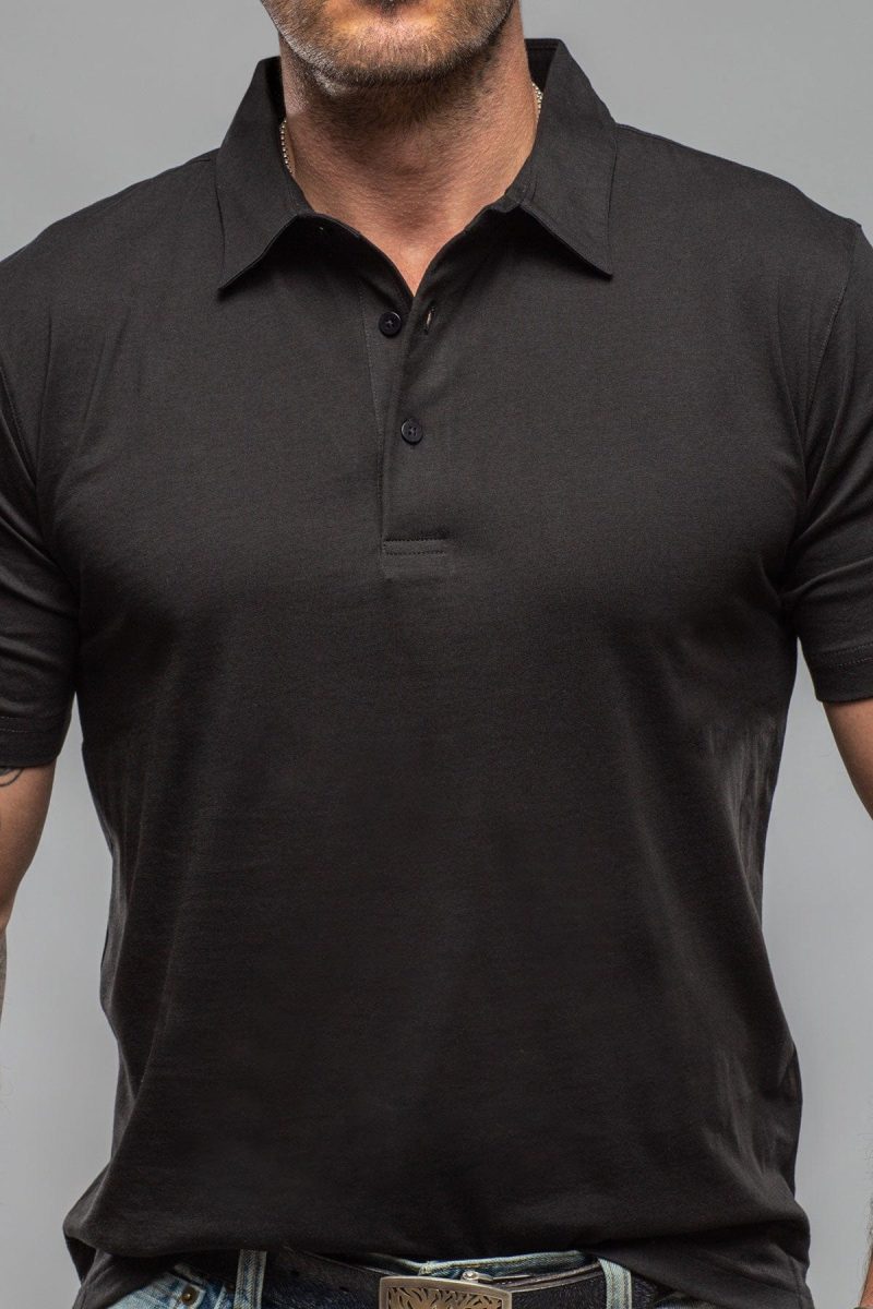 georg roth gr cotton polo in black mens shirts t shirts axels vail 37615623635178