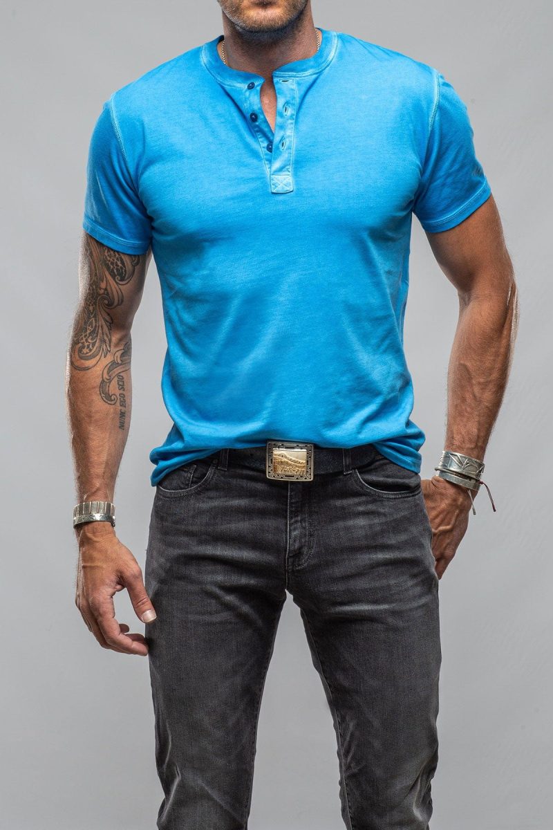 georg roth gr cotton ss henley in blue lagoon mens shirts t shirts axels vail 37617624711402