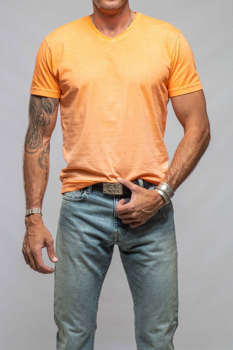 georg roth gr cotton v neck in orange mens shirts t shirts axels vail 37665618165994