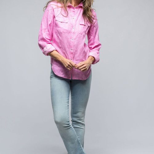 giannetto portofino janie s soft touch linen shirt in pink ladies tops axels vail 39147603394794