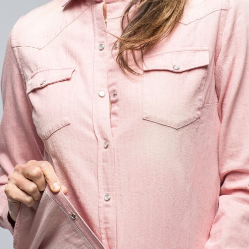 giannetto portofino misty sand washed jean shirt in pink ladies tops axels vail 39147615813866