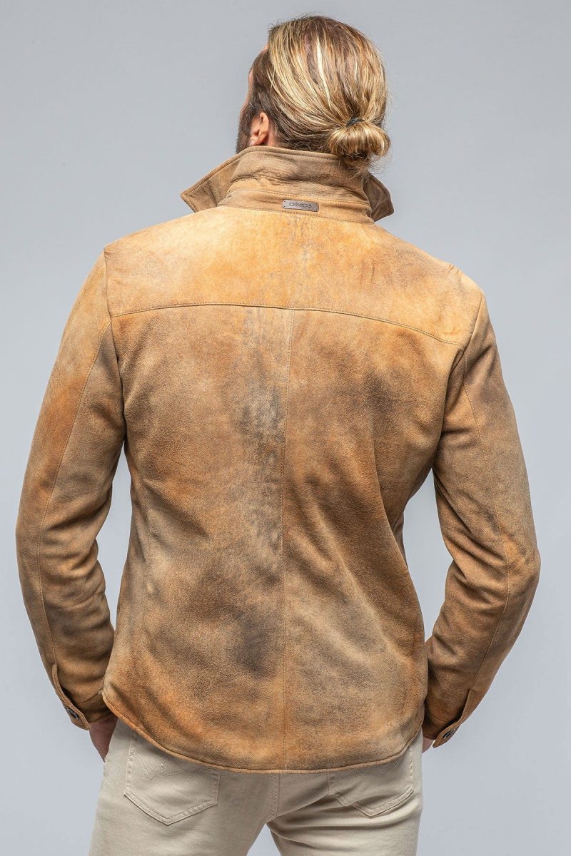 gimo s aldrich distressed shirt in palomino mens outerwear leather axels vail 39330002075882