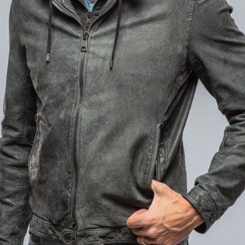 gimo s cerano waxed jacket with hood in black mens outerwear leather axels vail 39363287744746