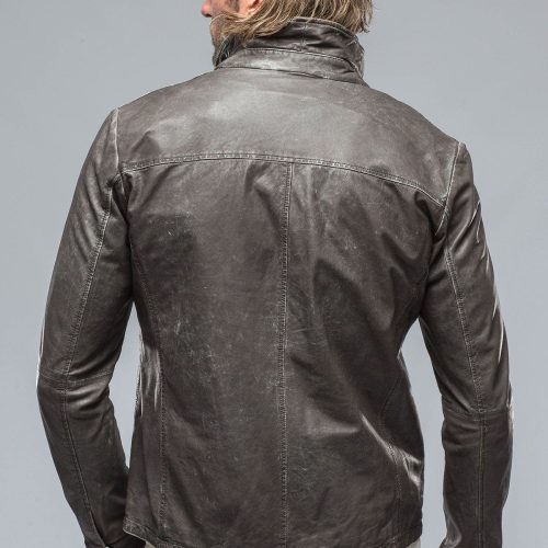 gimo s dino leather jacket in charcoal mens outerwear leather axels vail 38620535390442