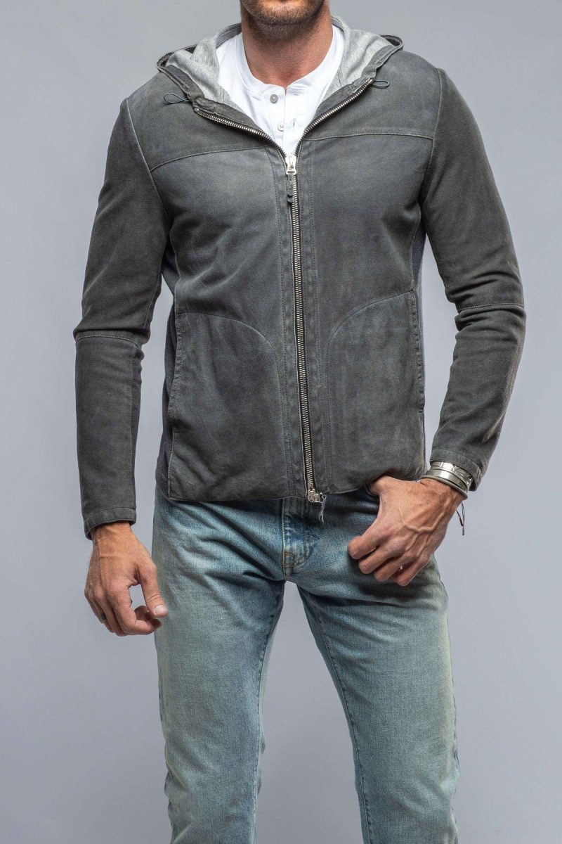 gimo s donnarumma suede jacket in charcoal mens outerwear leather axels vail 38255945875690