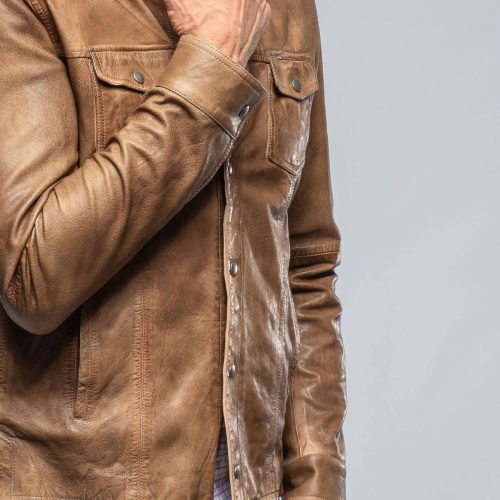 gimo s enna 12 month washed shirt jacket in camel mens outerwear leather axels vail 39390822957290