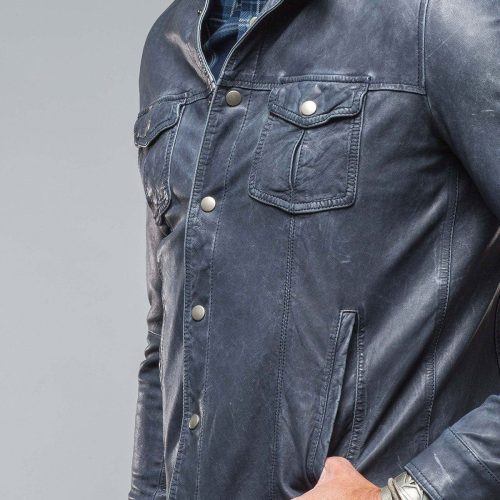 gimo s enna 12 month washed shirt jacket in navy mens outerwear leather axels vail 38486286041322