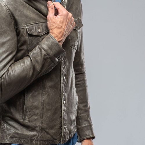 gimo s enna 12 month washed shirt jacket in washed charcoal mens outerwear leather axels vail 39384121901290