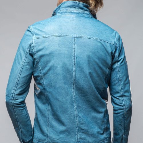 gimo s enna washed leather shirt jacket in denim mens outerwear leather axels vail 40615984136426