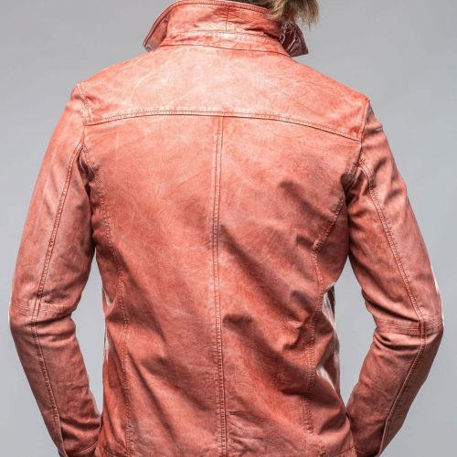 gimo s enna washed leather shirt jacket in red mens outerwear leather axels vail 40615987839210