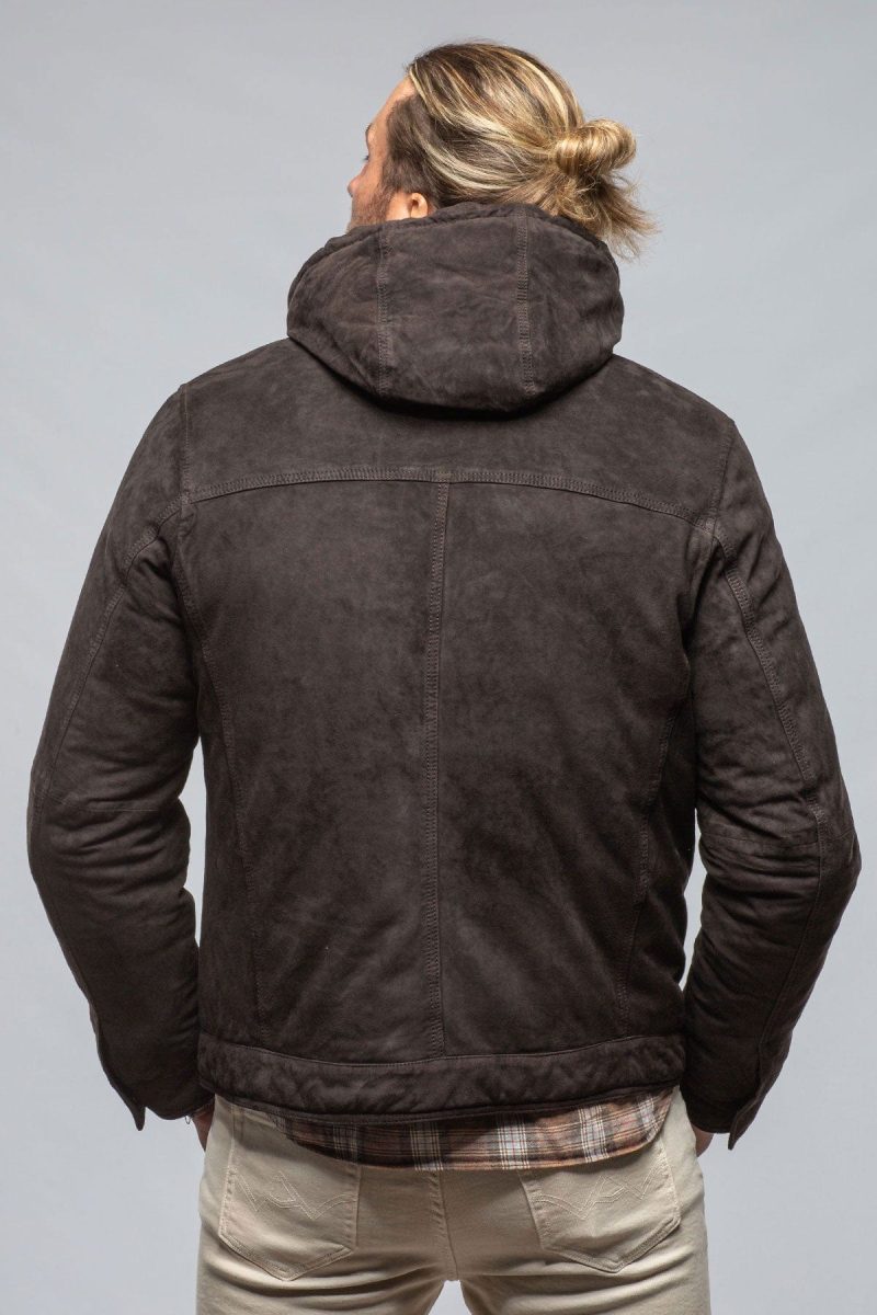 gimo s leo suede insulated jacket in charcoal brown mens outerwear leather axels vail 40488788623594