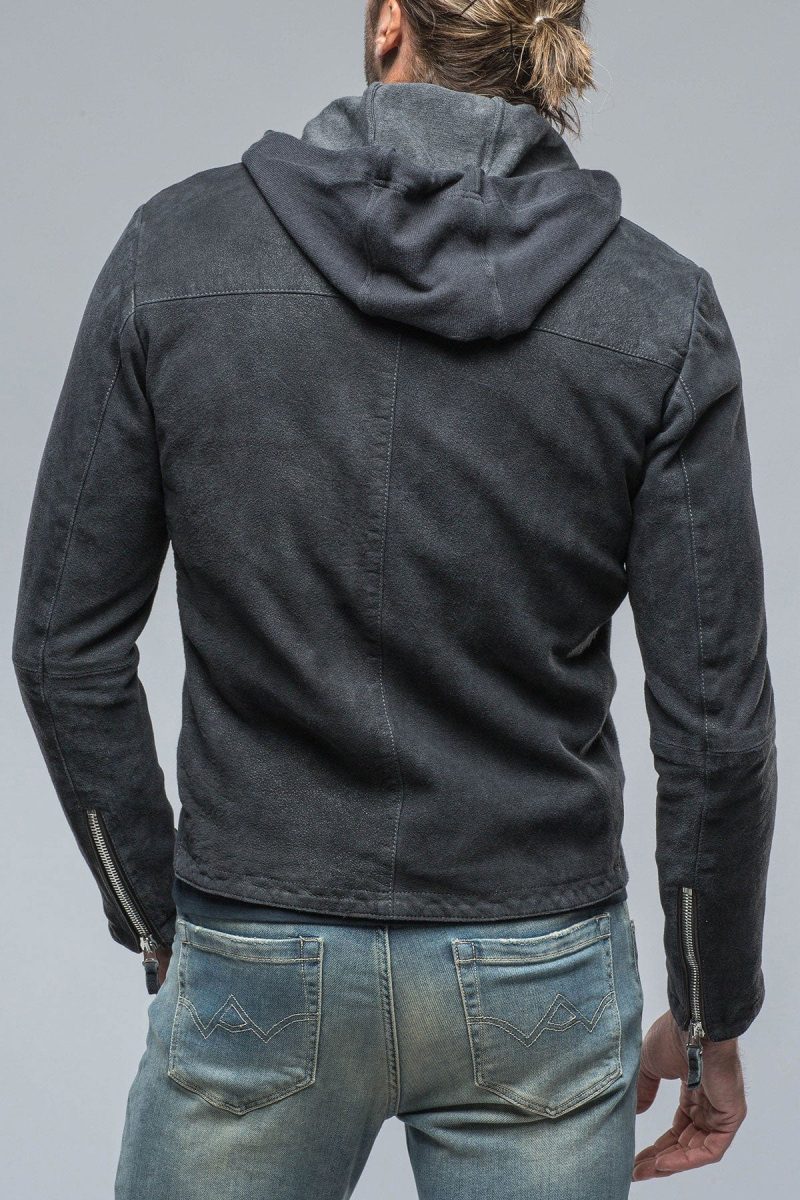 gimo s leopardi moto hoodie in blue charcoal mens outerwear leather axels vail 38620504162538