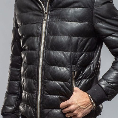 gimo s loki puffer jacket in black mens outerwear leather axels vail 40562169020650