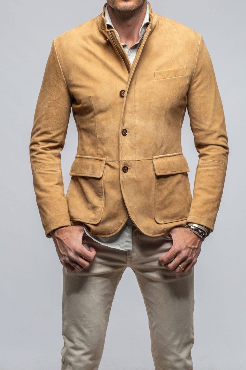 gimo s maximus suede blazer in palomino mens outerwear leather axels vail 40495052718314