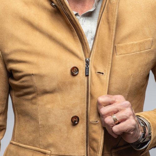 gimo s maximus suede blazer in palomino mens outerwear leather axels vail 40495052849386