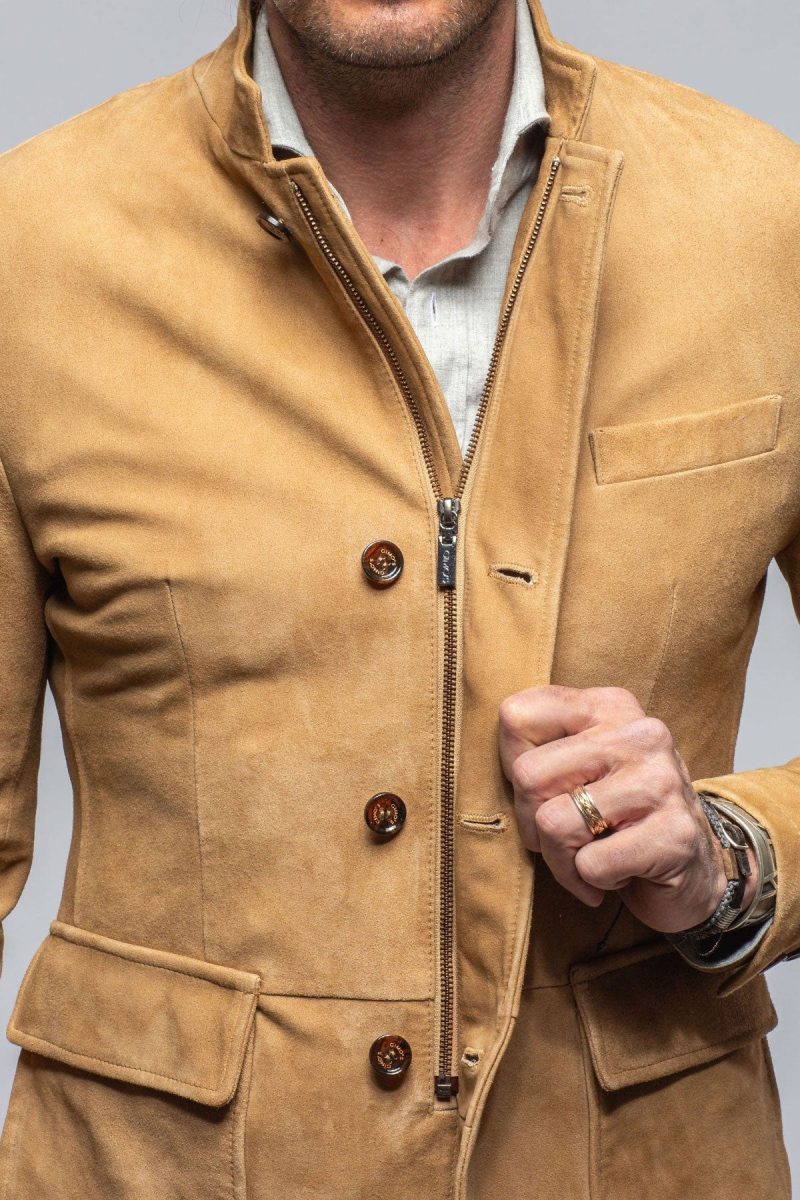 gimo s maximus suede blazer in palomino mens outerwear leather axels vail 40495052849386