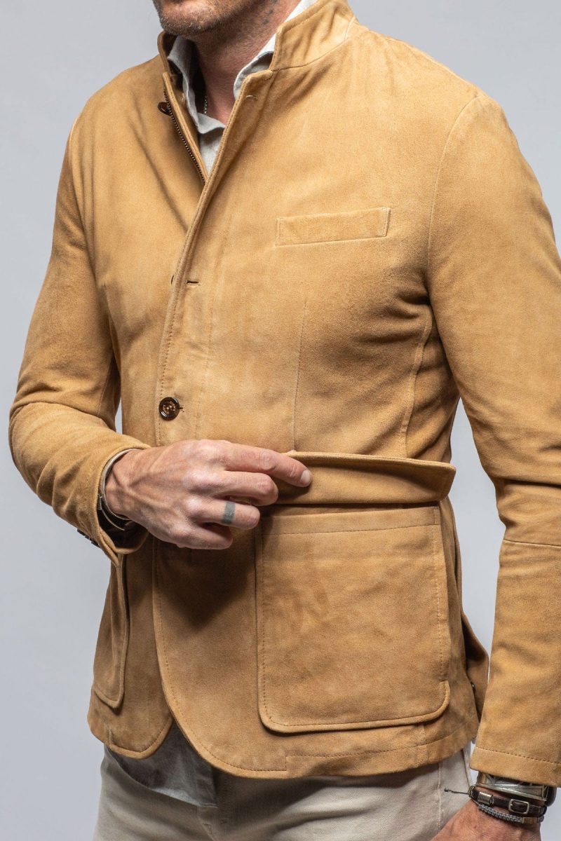 gimo s maximus suede blazer in palomino mens outerwear leather axels vail 40495052914922