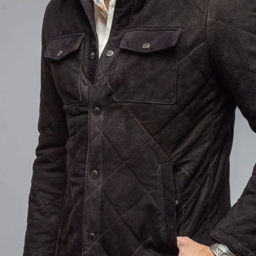 gimo s milo quilted jacket in black mens outerwear leather axels vail 40595887751402