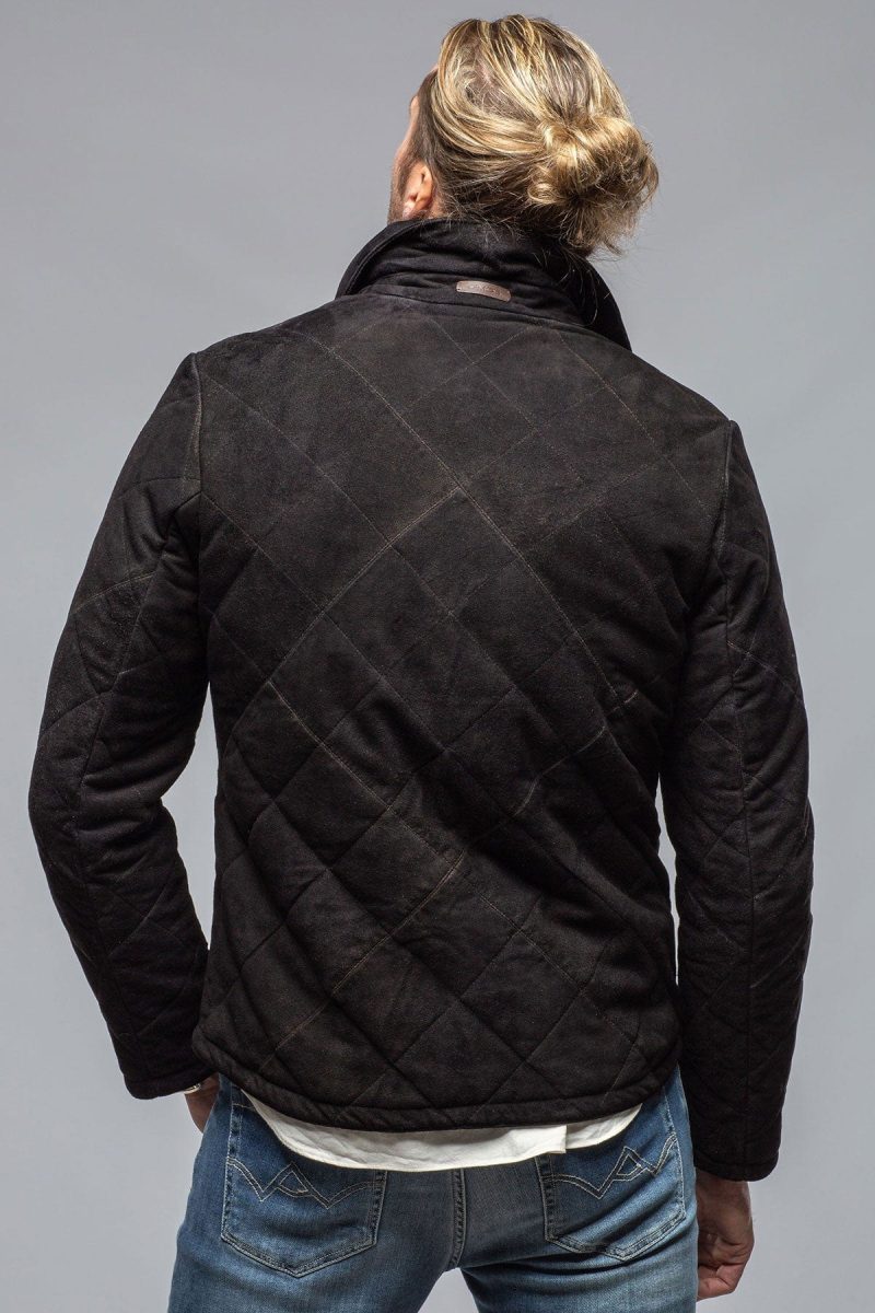 gimo s milo quilted jacket in black mens outerwear leather axels vail 40595889520874