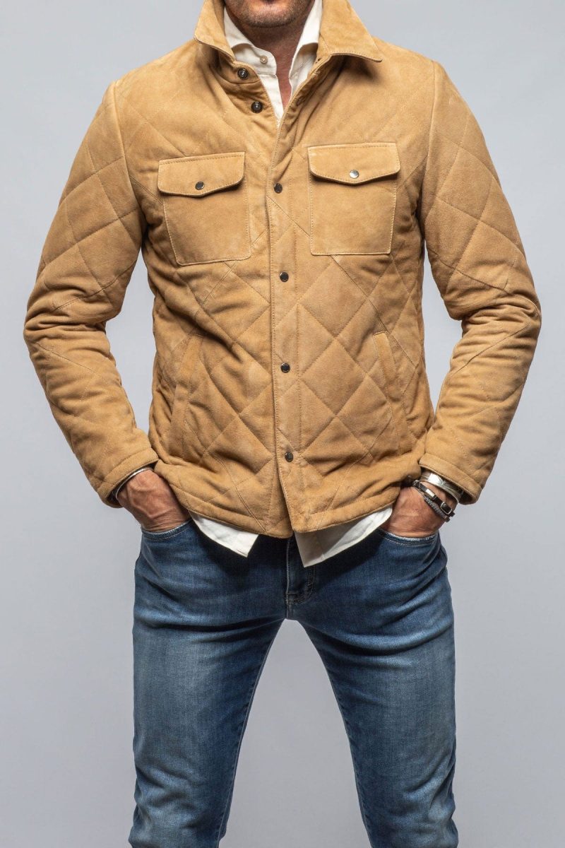 gimo s milo quilted jacket in palomino mens outerwear leather axels vail 40495052062954