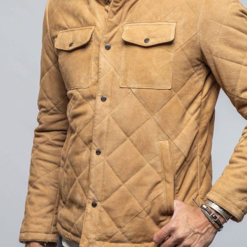 gimo s milo quilted jacket in palomino mens outerwear leather axels vail 40495052226794