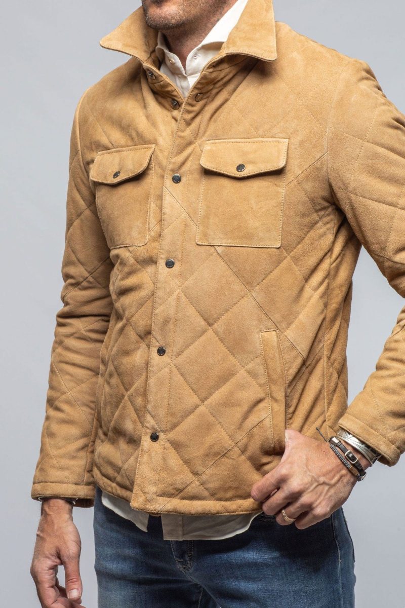 gimo s milo quilted jacket in palomino mens outerwear leather axels vail 40495052226794