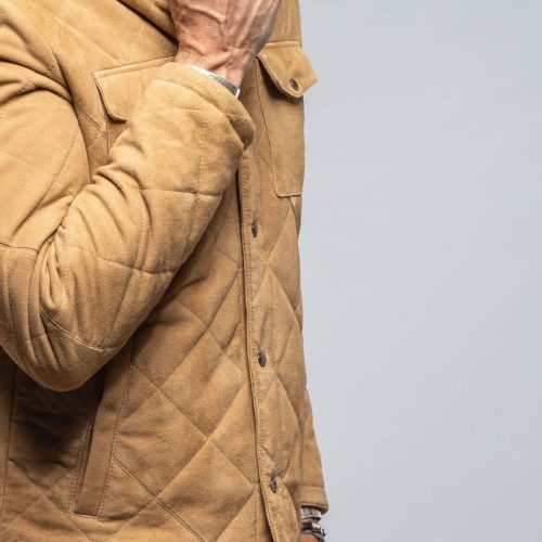 gimo s milo quilted jacket in palomino mens outerwear leather axels vail 40495052390634