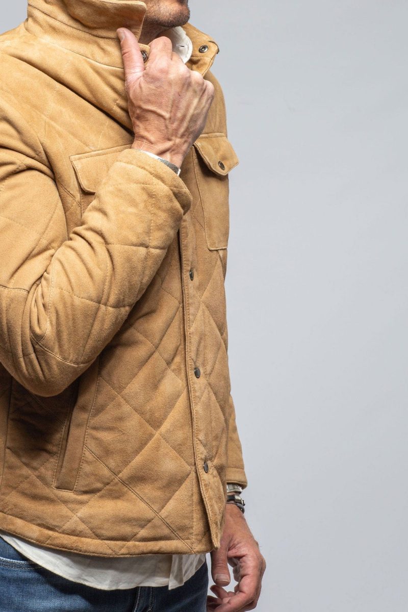 gimo s milo quilted jacket in palomino mens outerwear leather axels vail 40495052390634