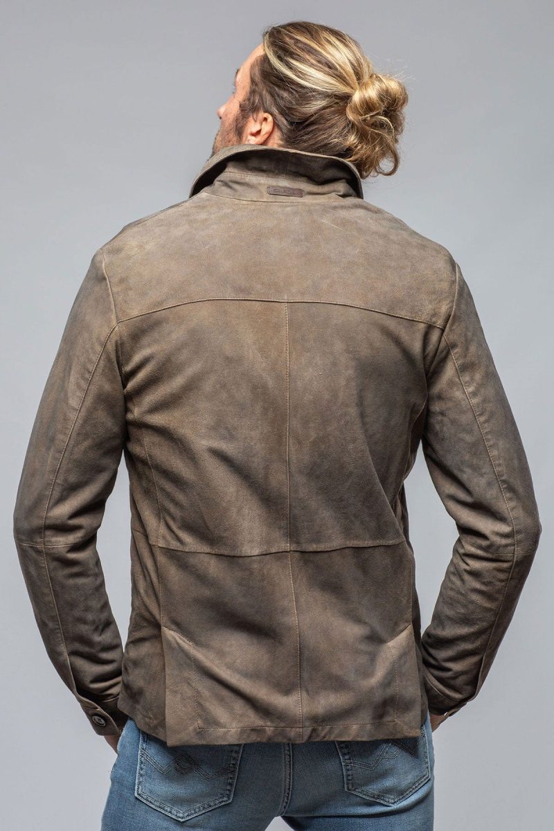 gimo s oakley suede shirt jacket in mushroom mens outerwear leather axels vail 40563333267690