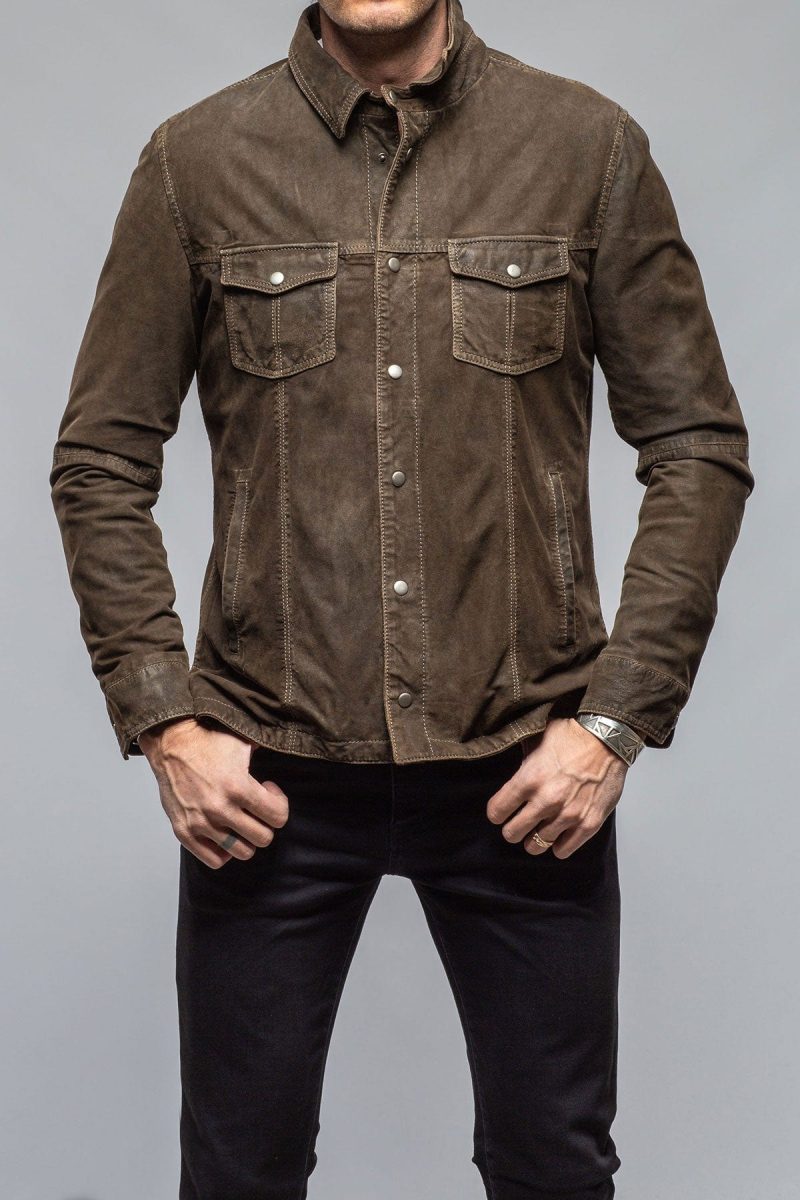 gimo s swift suede shirt with removable hood mens outerwear leather axels vail 40563380551914