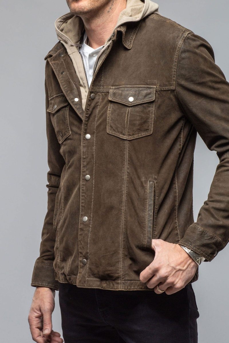 gimo s swift suede shirt with removable hood mens outerwear leather axels vail 40563380617450