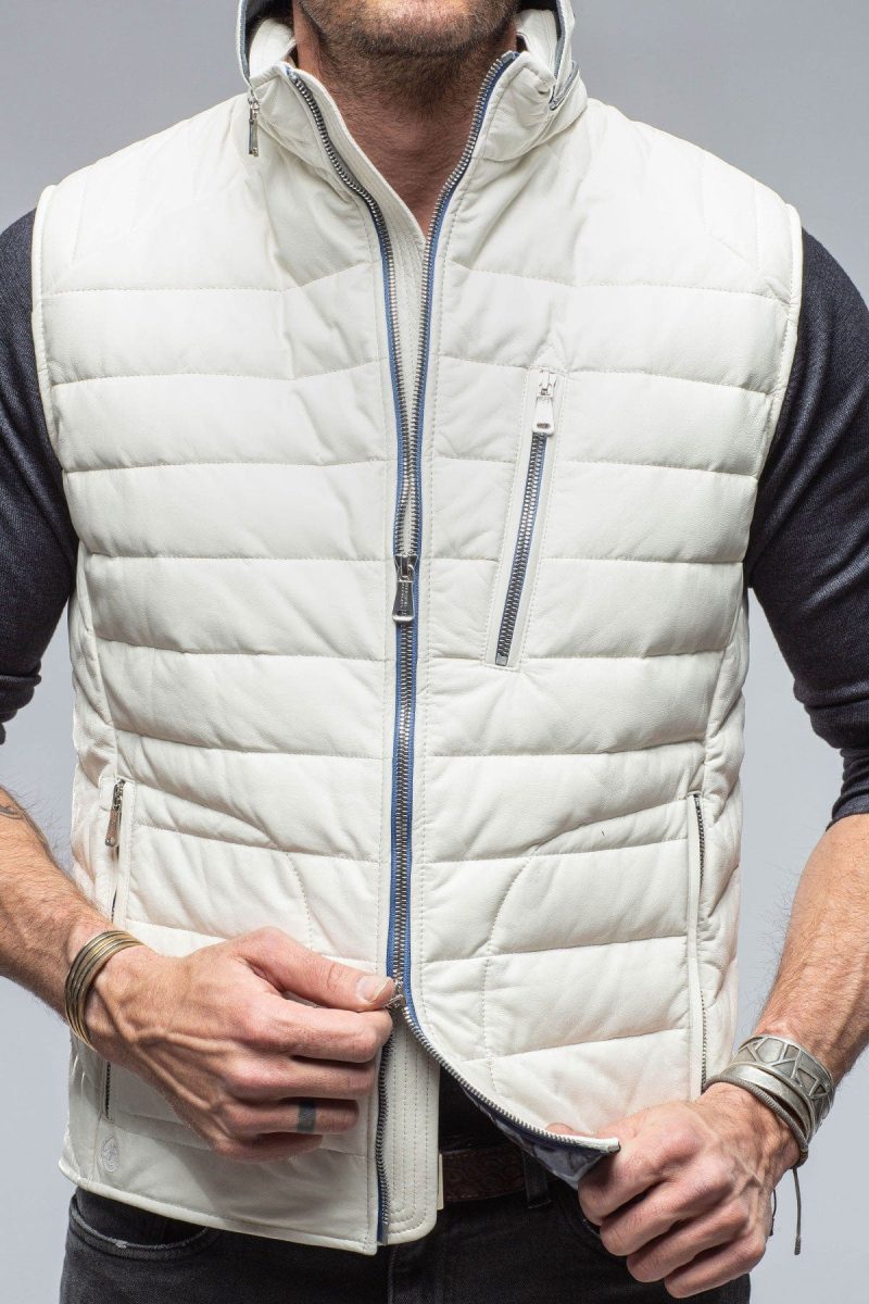 heinz bauer saxan vest in off white mens outerwear leather axels vail 36650820305130