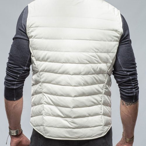 heinz bauer saxan vest in off white mens outerwear leather axels vail 36650820862186