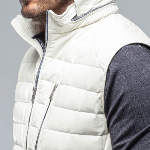 heinz bauer saxan vest in off white mens outerwear leather axels vail 36650821255402