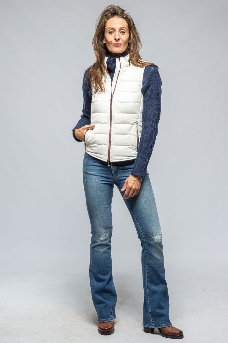 heinz bauer tignes quilted leather vest in white ladies outerwear leather axels vail 39497504194794