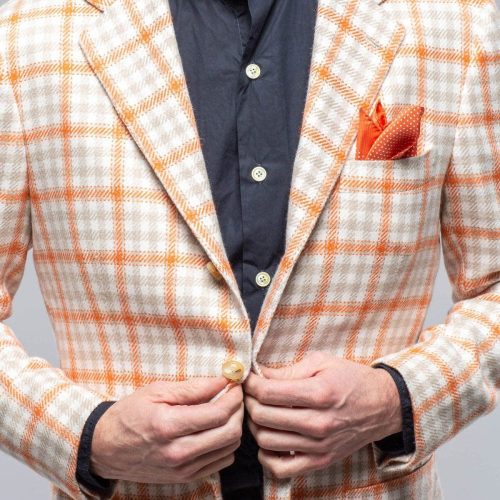 kiton eagan cashmere sport coat in cream and orange mens tailored sport coats axels vail 39751517176042