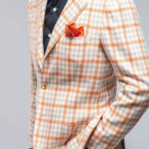 kiton eagan cashmere sport coat in cream and orange mens tailored sport coats axels vail 39751517208810