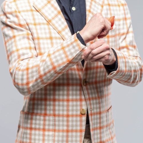 kiton eagan cashmere sport coat in cream and orange mens tailored sport coats axels vail 39751517241578