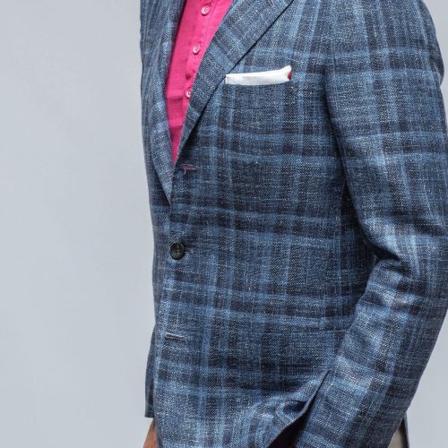 kiton le barroux blue and navy dark check jacket mens tailored sport coats axels vail 39286470279402