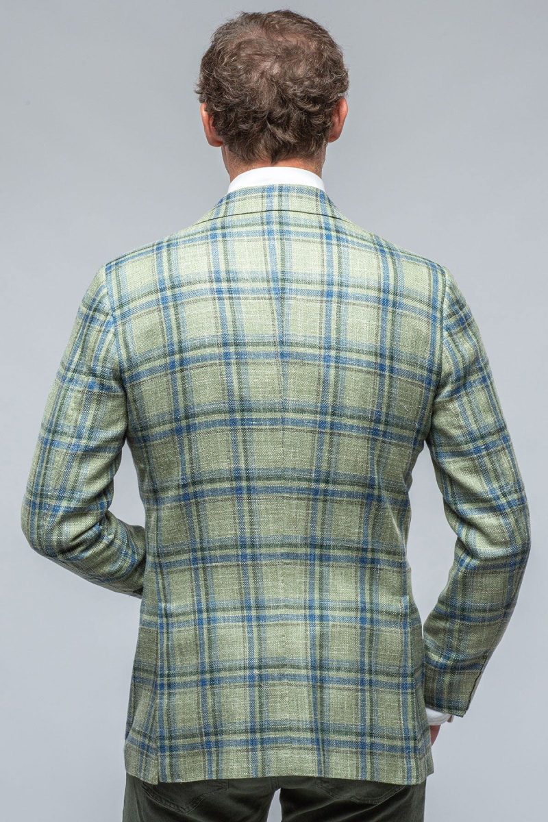 kiton roussillon blue and green check jacket mens tailored sport coats axels vail 39286545645802